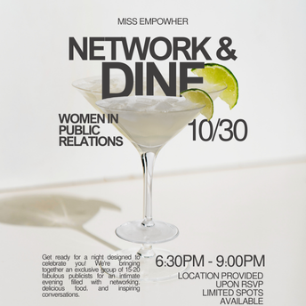 Network & Dine (10/30) : A Gathering for PR Professionals (In-Person Event)