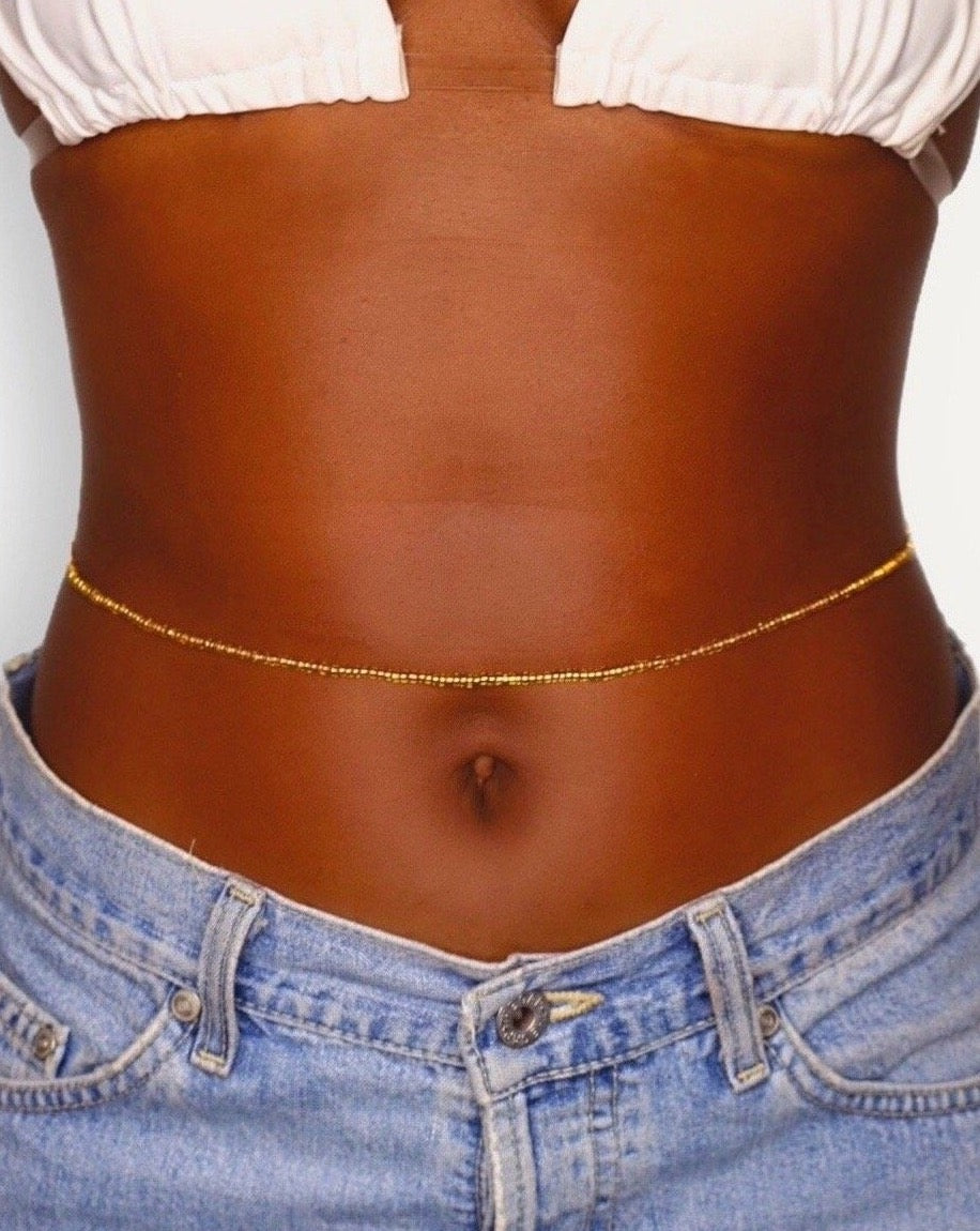 Gold African waist bead for women