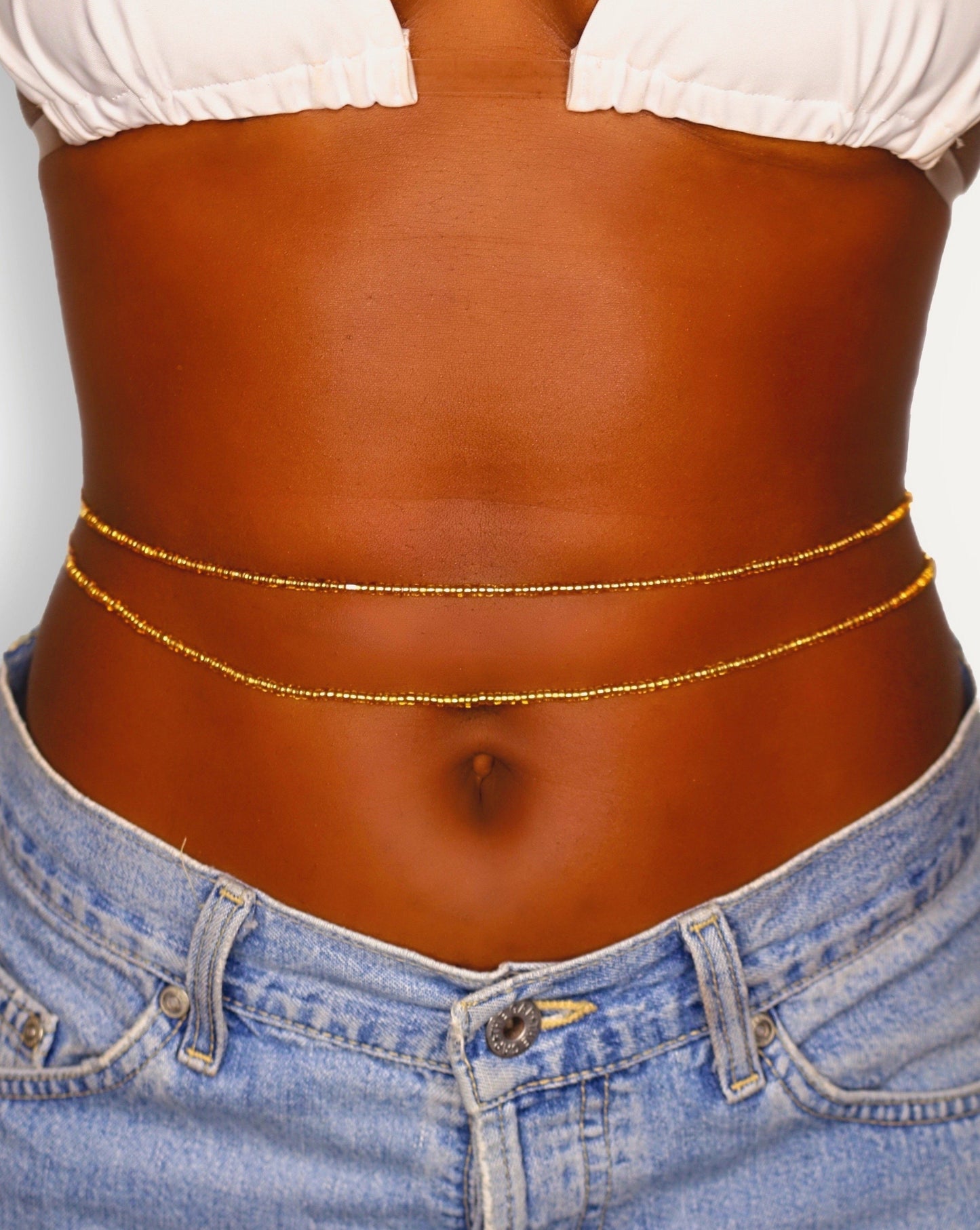 2 Gold Waist Beads for Women