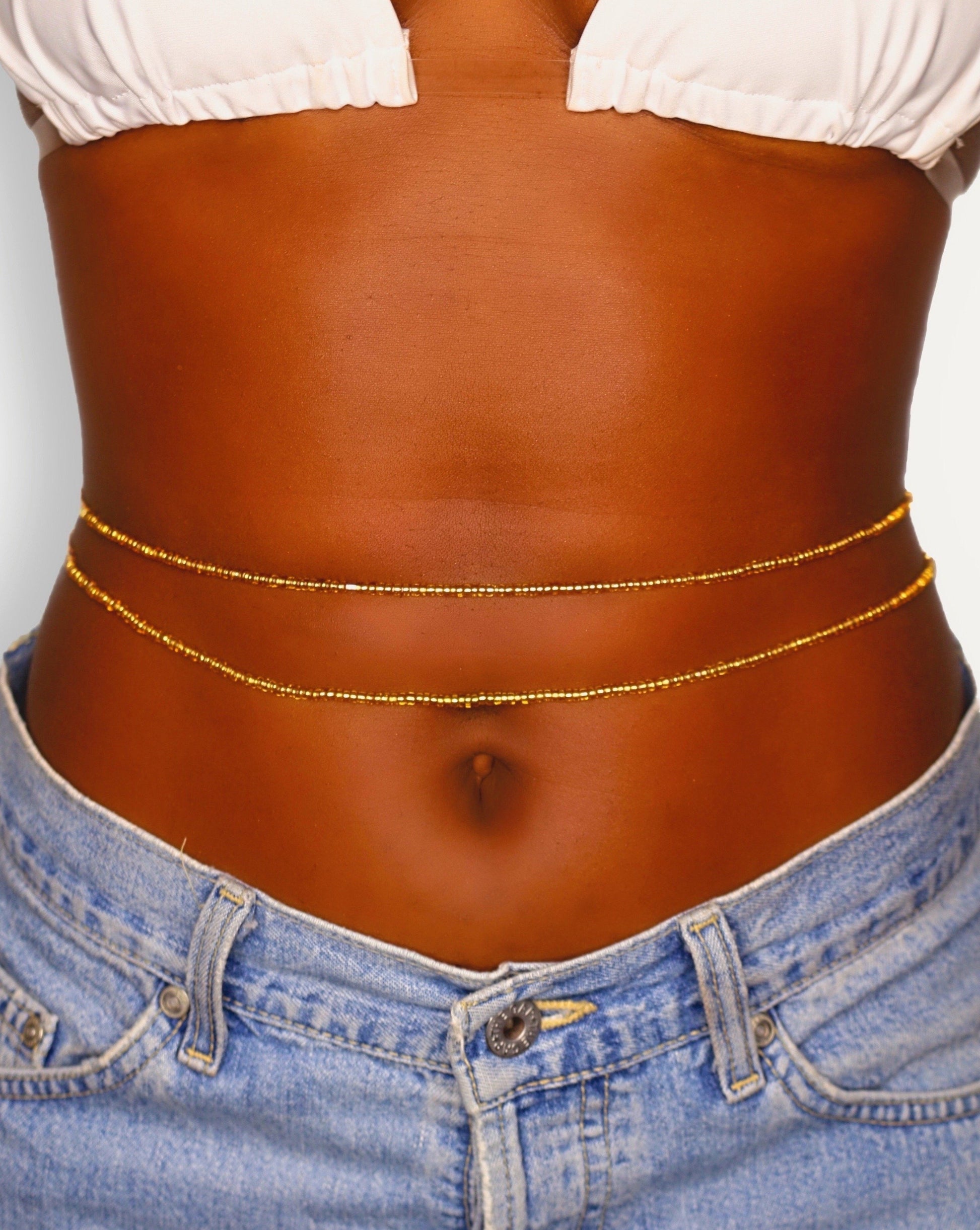 2 Gold Waist Beads for Women