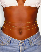 Load image into Gallery viewer, 3 gold african waist beads for women
