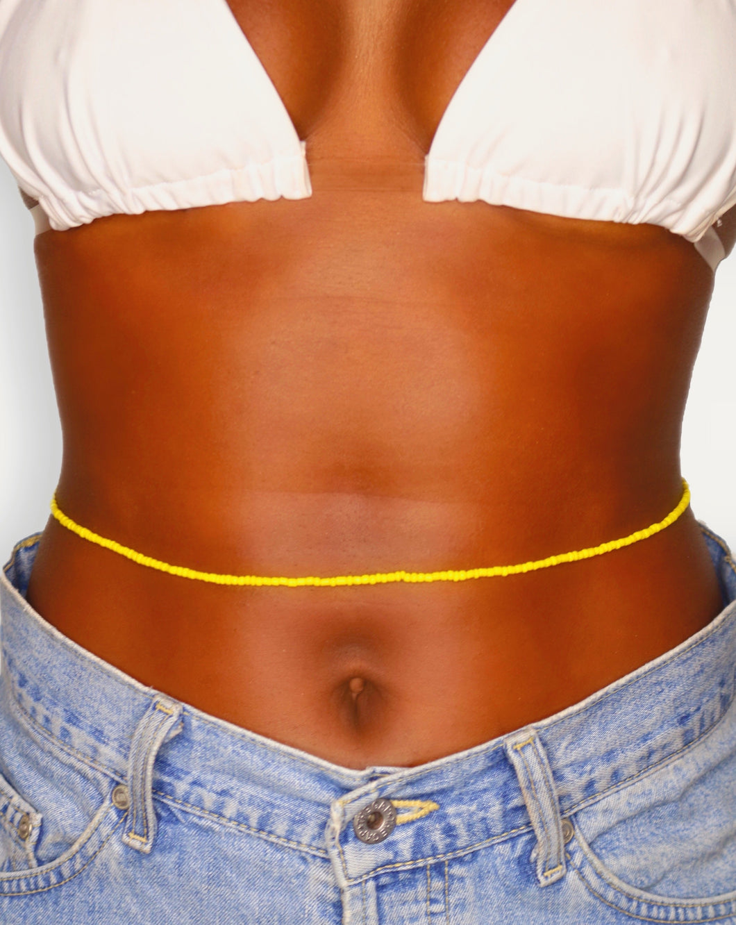 yellow african waist beads for women