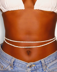 women's african waist jewelry white double