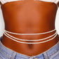 triple african white waist beads for women