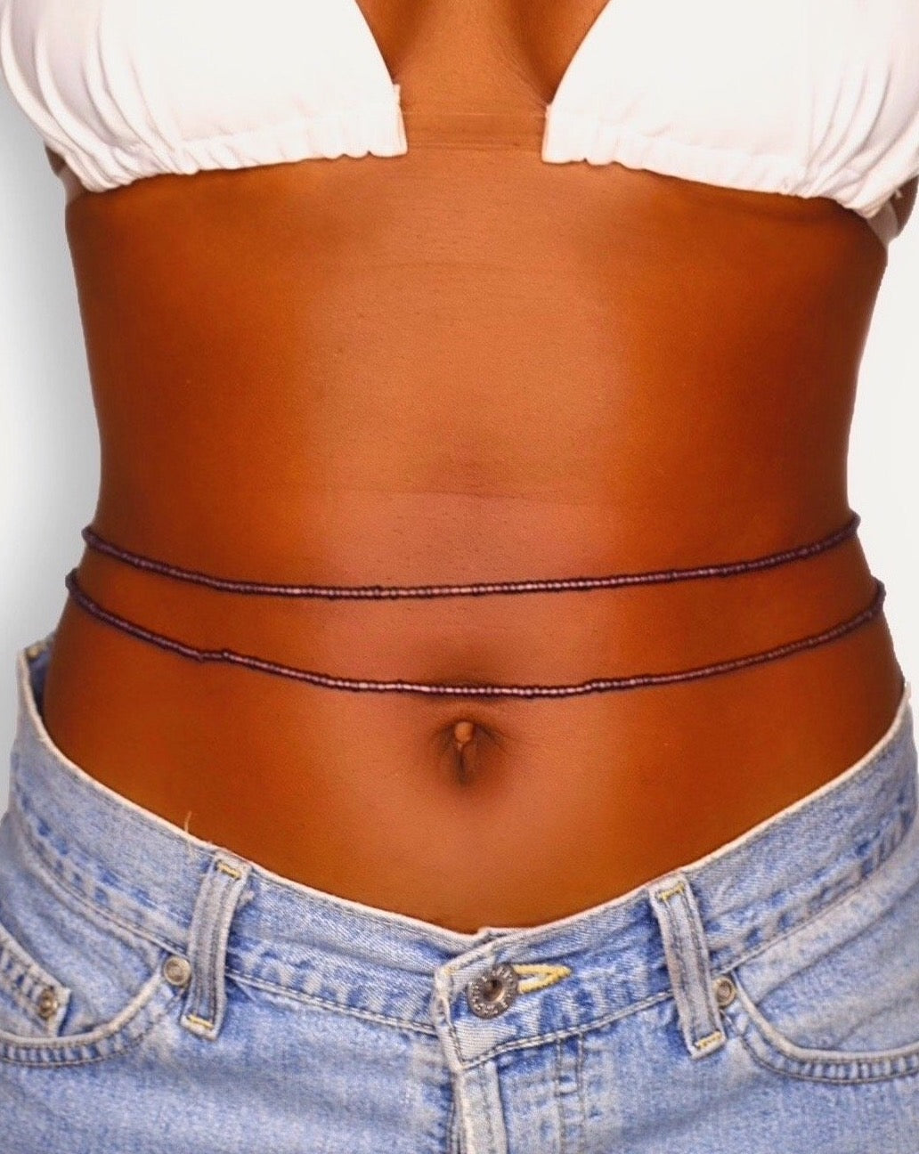 women's african waist jewelry purple double