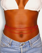 Load image into Gallery viewer, women&#39;s red waist beads triple
